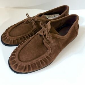 ZARA Brown Soft Suede Laced  Loafers